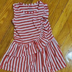 Red and White Striped Kids Dress